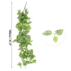 Unique Bargains Fake Vines Artificial Ivy Plants 41.3" Green 2 Pcs