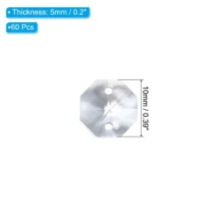 Unique Bargains Crystal Pendants Octagon Beads For DIY Lamp Arts Crafts Decoration 60 Pcs