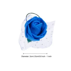 Unique Bargains Decorative Artificial Flower Rose Heads 144 Pcs Bright Blue