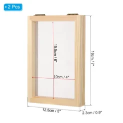 Unique Bargains Wood Hand-polished DIY Dried Flower Papermaking Frame 7"x5"