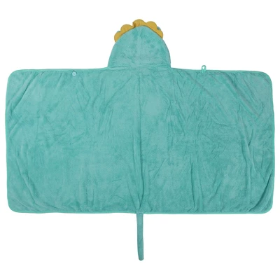 Unique Bargains Soft Absorbent Coral Fleece Hooded Towel For Bathroom Classic Design 53"x31" Light Green 1 Pc - Image 4