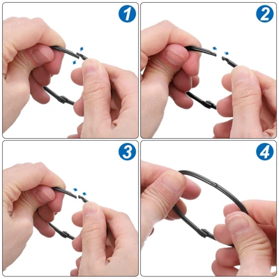 Unique Bargains Iron Durable Rustproof Snap Design Shower Curtain Rings 12 Pcs - Image 3