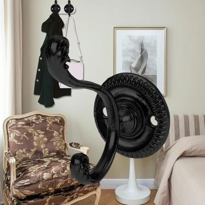 Unique Bargains Vintage Clothes Hooks Black 4 Pcs - Image 3