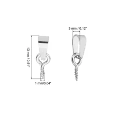 Unique Bargains Small Stainless Steel Cup Screw Eye Pins For DIY Craft 10 Pcs