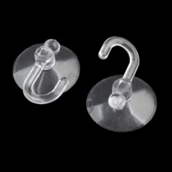 Unique Bargains Bathroom Coat Cloth Towels Caps Wall Suction Cup Hooks 1" Dia Clear 22 Pcs