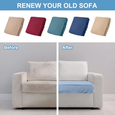 Unique Bargains Polyester Elastic Bottom Non-Slip Sofa Couch Cushion Covers 3 Pcs 20"x20" - Image 4