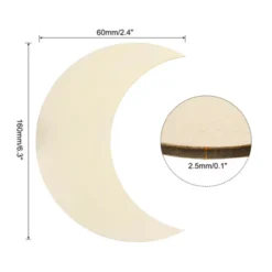 Unique Bargains Unfinished DIY Craft Decoration Blank Wood Moon Pieces 10 Pcs