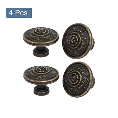 Unique Bargains Drawer Dresser Cabinet Single Hole Screw Mounted Pull Handle Knobs 1.2"x0.87" Bronze Tone 4 Pcs - Image 3