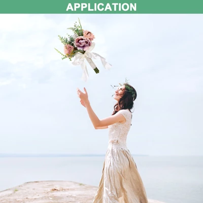 Unique Bargains Wedding Artificial Flower Bridal Artificial Flower Bouquet Multicolor 1 Pc - Image 4
