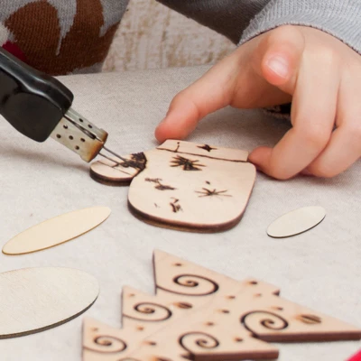 Unique Bargains DIY Craft Home Decoration Unfinished Blank Wood Pieces 60 Pcs - Image 4