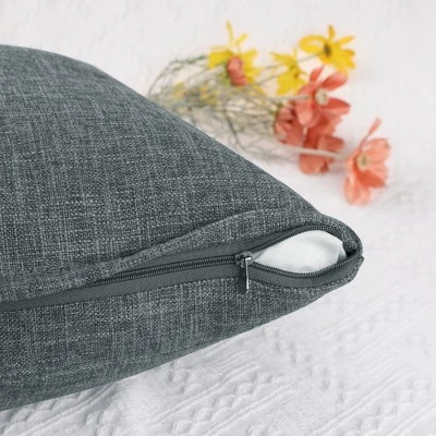 Unique Bargains Linen Solid Contemporary Indoor Outdoor Decorative Throw Pillow Cover 2 Packs - Image 3