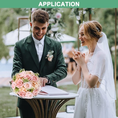 Unique Bargains Wedding Artificial Bouquet Silk Ribbon Bridal Bouquet 1 Pc - Image 5