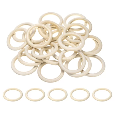 Unique Bargains Smooth Natural Unfinished Small Solid Wood Craft Ring 50 Pcs - Image 8