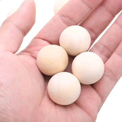 Unique Bargains Unique Natural Small Wooden Round Balls For Crafts Arts DIY - Image 2