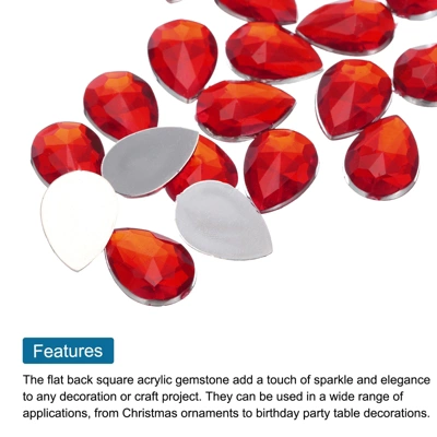 Unique Bargains Acrylic Flat Back Teardrop DIY Decor Jewelry Rhinestone 20 Pcs - Image 3
