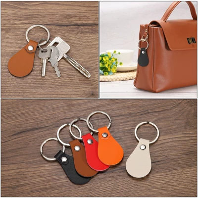 Unique Bargains PU Leather Keychain Fobs Kit With Key Rings For DIY Crafts 10 Pcs - Image 4