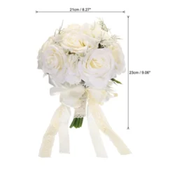 Unique Bargains Wedding Flowers Greenery Handmade Artificial Bridal Bouquets 1 Pc
