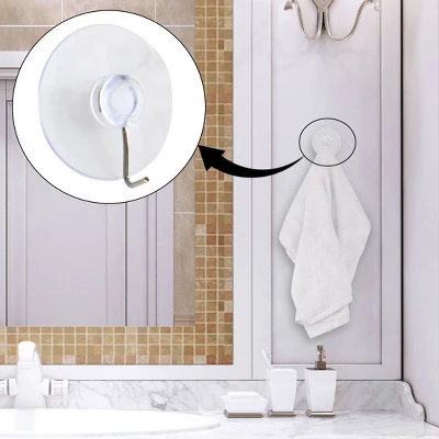 Unique Bargains Removable Vacuum Suction Cup Hooks 1.6" Clear 12 Pcs - Image 3