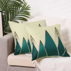 Unique Bargains Geometric Triangle Printed Soft Home Sofa Decor Office Pillow Cases 2 Pcs