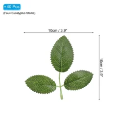 Unique Bargains Silk Cloth Plastic Artificial Leaves