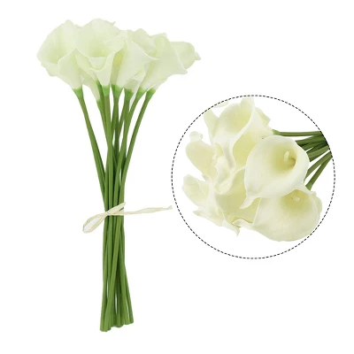 Unique Bargains Bridal Wedding Party Calla Lily Artificial Flowers Bouquet 12 Pcs - Image 3