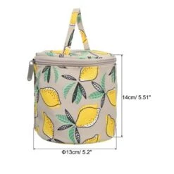 Unique Bargains Portable Crochet Knitting Sewing Craft Yarn Storage Bag Yellow Lemon 5.12" X 5.51"