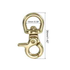 Unique Bargains Pure Brass Round Lobster Clasp Keychains For DIY Leather Craft