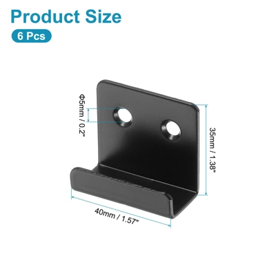 Unique Bargains Stainless Steel Mirrors Picture Display Wall Mounting Support Brackets 1.38" X 1.57" 6 Pcs