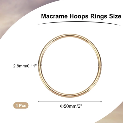 Unique Bargains Smooth Metal Craft Hoops For DIY Wreath Making Supplies Plant Hangers 4 Pcs