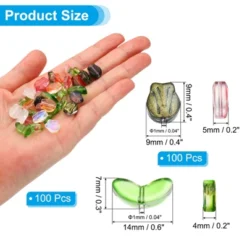 Unique Bargains Craft Embellishments Tulip Flower Crystal Glass Beads 200 Pcs