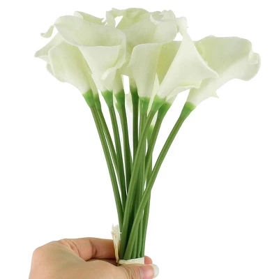 Unique Bargains Bridal Wedding Party Calla Lily Artificial Flowers Bouquet 12 Pcs - Image 2