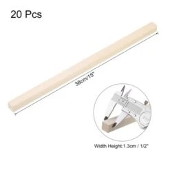 Unique Bargains DIY Arts Decorative Hand Carved Rectangle Wood Sticks 20 Pcs