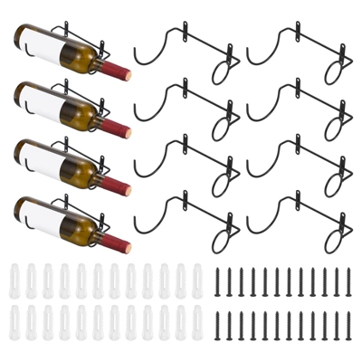 Unique Bargains Spiral Metal Wine Bottle Display Holder Wall Storage Shelf 12 Pcs - Image 6