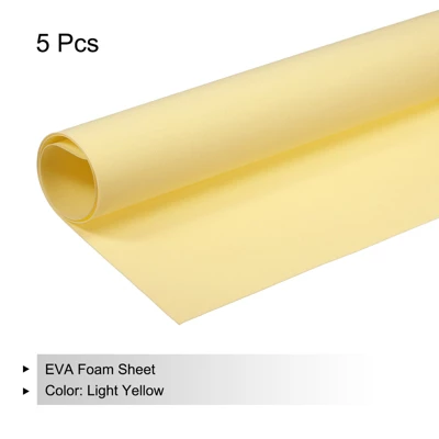 Unique Bargains EVA Flexible DIY Craft Embellishments Foam Sheets 5 Pcs 19.7" X 17.7" Light Yellow - Image 2