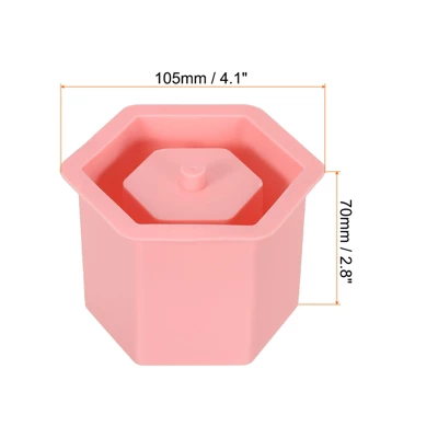 Unique Bargains DIY Hexagon Silicone Flower Pot 1 Pc