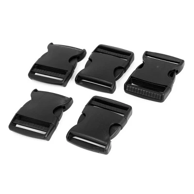 Unique Bargains Fit For 2" Wide Strap Plastic Curved Clasp Side Release Buckle Black 5 Pcs - Image 3