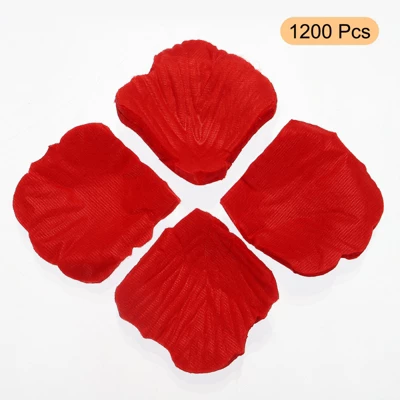 Unique Bargains Wedding Birthday Decor Artificial Silk Flower Rose Petals 2x2 Inch 1200 Pcs Red - Image 2
