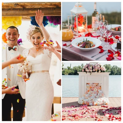 Unique Bargains Romantic Night Wedding Party Event Decoration Silk Artificial Rose Petals 1200 Pcs - Image 4