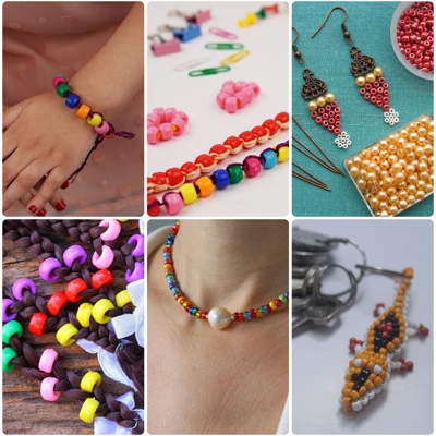 Unique Bargains 4 Assorted Colors Plastic Jewelry Making Pony Beads 1000 Pcs - Image 3