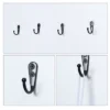 Unique Bargains Bathroom Robe Coat Towel Zinc Alloy Wall Hooks Black 6 Pcs