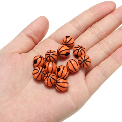Unique Bargains Opaque Acrylic DIY Necklace Bracelet Loose Basketball Sport Ball Beads 0.39" 60 Pcs - Image 3