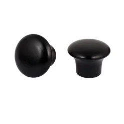 Unique Bargains Kitchen Cupboard Cabinet Door Wooden Pull Knob Grip Handle Black 0.94"x0.7" 25pcs