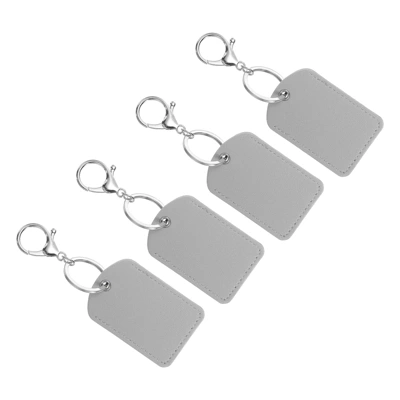 Unique Bargains PU Leather Keychain Fobs With Key Rings For DIY Crafts 4 Pcs - Image 10