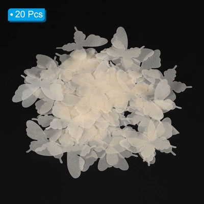 Unique Bargains Crafts DIY Wedding Organza Butterfly Ornament Appliques 20 Pcs - Image 2