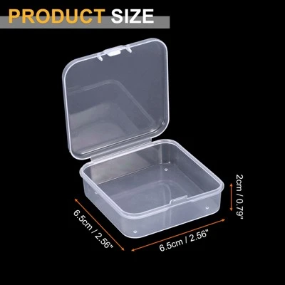 Unique Bargains Plastic Portable Beads Craft Hardware Jewelry Storage Boxes Clear 24 Pcs