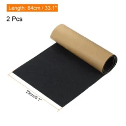 Unique Bargains Non-Slip Waterproof High Traction Grind Sandpaper Skateboard Scooter Grip Tape Sheets Black 2 Pcs