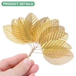 Unique Bargains Artificial Silk Wire Single Flower Leaves For DIY