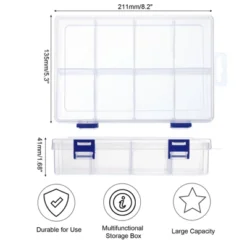 Unique Bargains Plastic Nail Bead Art Supplies Fishing Tools Craft Organizer 8.2x5.3x1.6 Inch