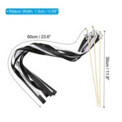 Unique Bargains Bell Ornament Wedding Birthday Party Ribbon Streamer Fairy Wands 24 Pcs