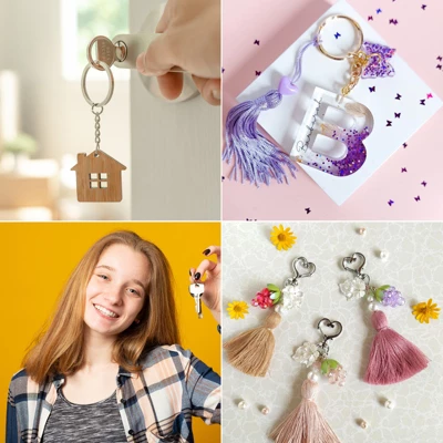 Unique Bargains Round Flat Metal Rust-proof Split Keychain Rings With Open Jump Ring 10 Pcs - Image 4